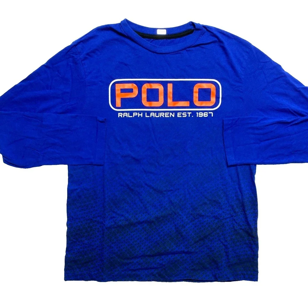 Polo Ralph Lauren Shirt Boys XL Blue Long Sleeve Tee Pullover Big